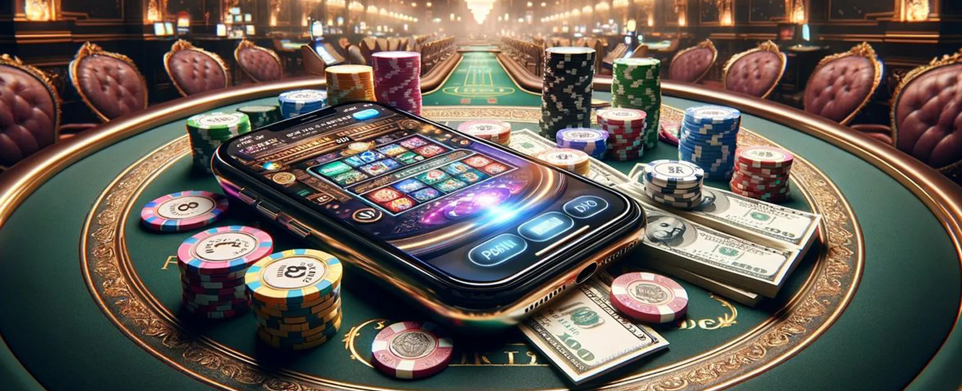 Vibrant online casino background with gaming elements at 50jili org